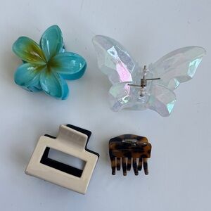 Butterfly and Flower Hair Clip Set